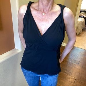 Black Anthropologie Toga-Styled Top